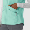 Layers Women's Everything Everywhere Scrub Vest Aruba Blue zip pocket