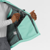 Layers Women's Everything Everywhere Scrub Vest Aruba Blue internal pocket