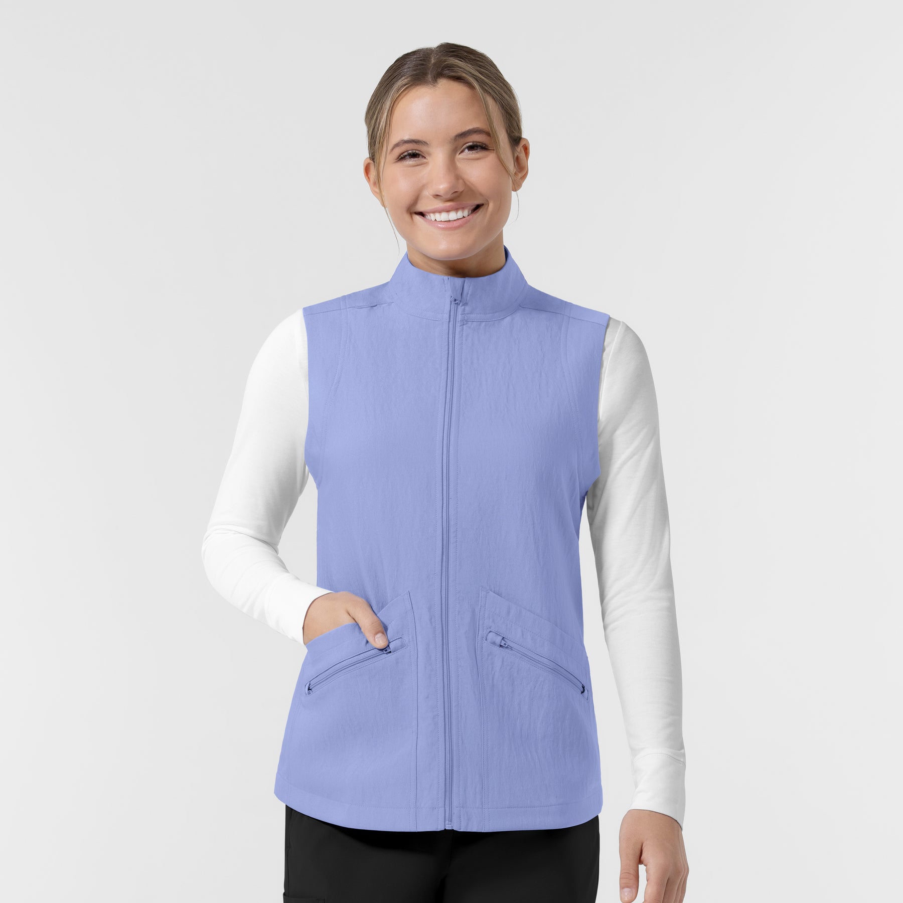 Layers Women's Everything Everywhere Scrub Vest Ceil Blue