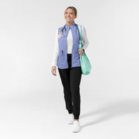 Layers Women's Everything Everywhere Scrub Vest Ceil Blue full scrub set