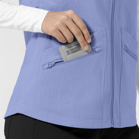 Layers Women's Everything Everywhere Scrub Vest Ceil Blue side detail 2