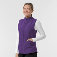 Layers Women's Everything Everywhere Scrub Vest Eggplant side view