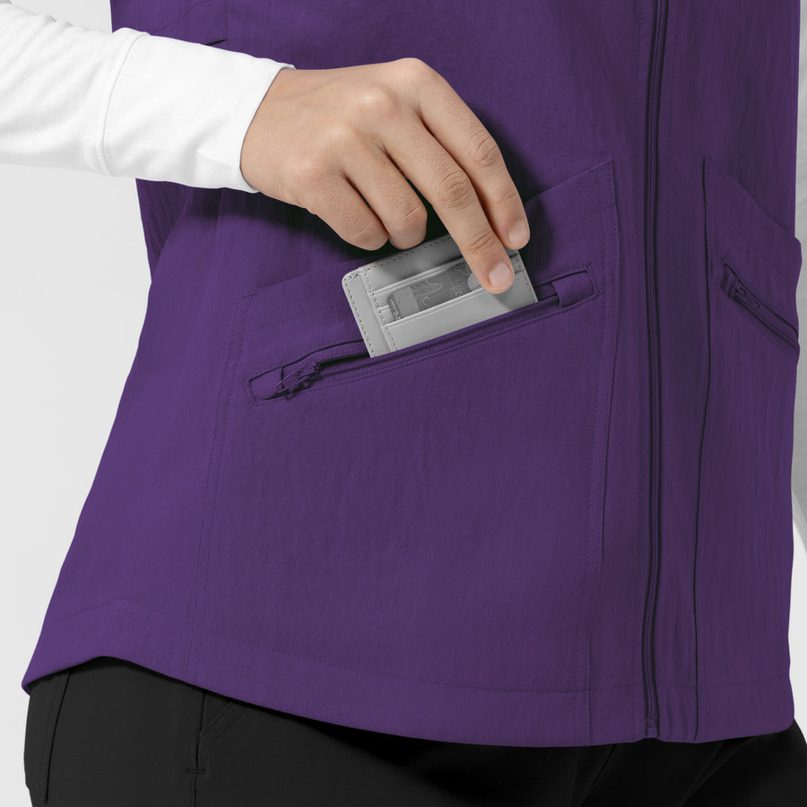 Layers Women's Everything Everywhere Scrub Vest Eggplant side detail 2