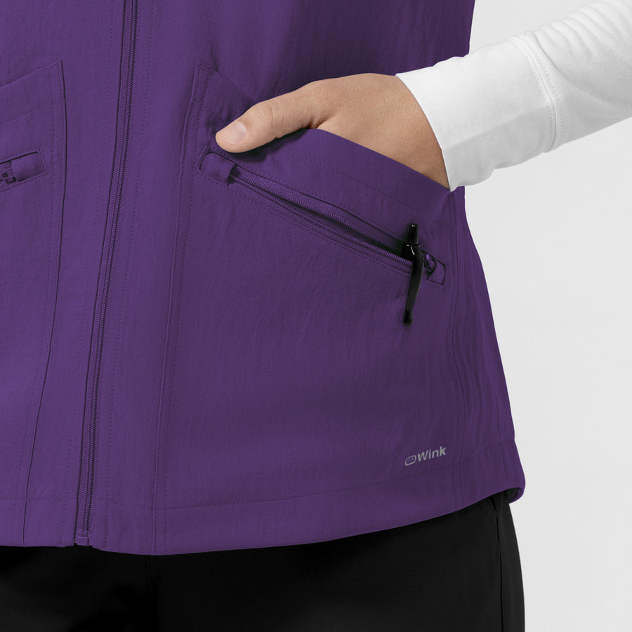Layers Women's Everything Everywhere Scrub Vest Eggplant back detail
