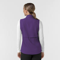 Layers Women's Everything Everywhere Scrub Vest Eggplant back view