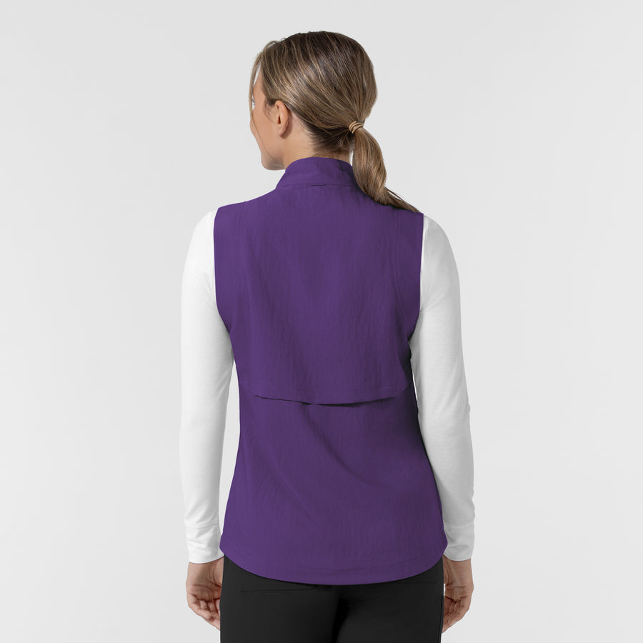 Layers Women's Everything Everywhere Scrub Vest Eggplant back view