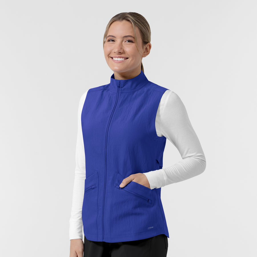 Layers Women's Everything Everywhere Scrub Vest Galaxy Blue side view