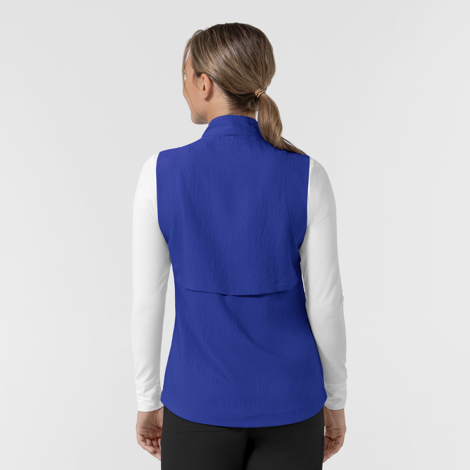 Layers Women's Everything Everywhere Scrub Vest Galaxy Blue back view