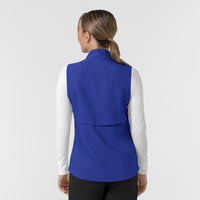 Layers Women's Everything Everywhere Scrub Vest Galaxy Blue back view