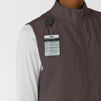 Layers Women's Everything Everywhere Scrub Vest Graphite side detail 1