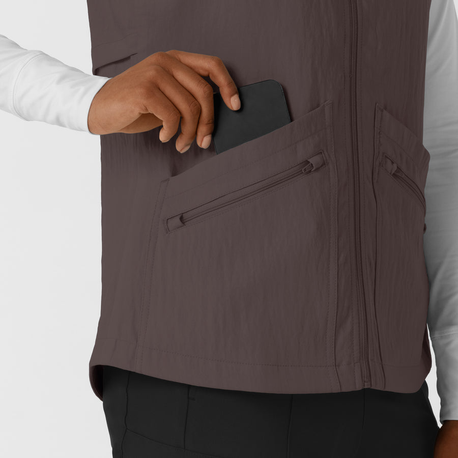 Layers Women's Everything Everywhere Scrub Vest Graphite side detail 2