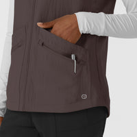 Layers Women's Everything Everywhere Scrub Vest Graphite back detail