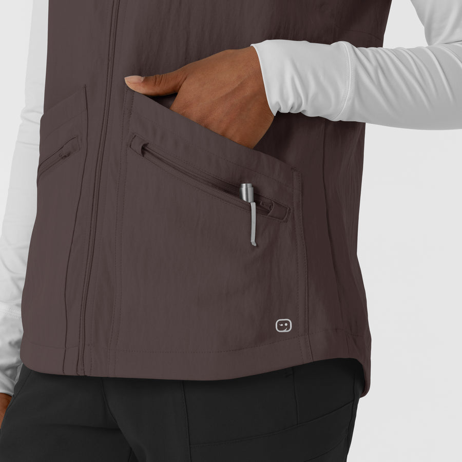 Layers Women's Everything Everywhere Scrub Vest Graphite back detail