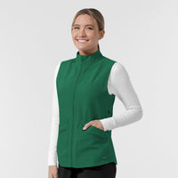 Layers Women's Everything Everywhere Scrub Vest Hunter Green side view