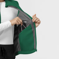 Layers Women's Everything Everywhere Scrub Vest Hunter Green front detail