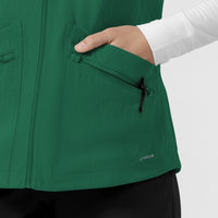 Layers Women's Everything Everywhere Scrub Vest Hunter Green back detail