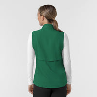 Layers Women's Everything Everywhere Scrub Vest Hunter Green back view
