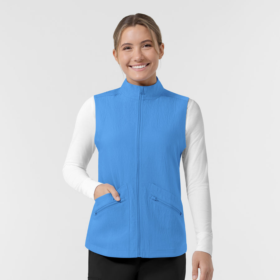 Layers Women's Everything Everywhere Scrub Vest Malibu Blue
