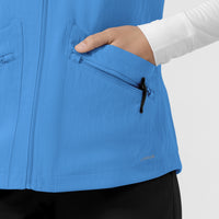 Layers Women's Everything Everywhere Scrub Vest Malibu Blue back detail
