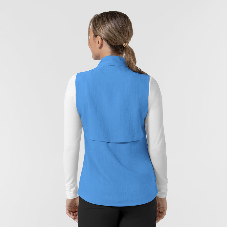 Layers Women's Everything Everywhere Scrub Vest Malibu Blue back view