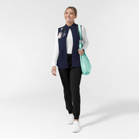 Layers Women's Everything Everywhere Scrub Vest Navy full scrub set
