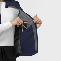 Layers Women's Everything Everywhere Scrub Vest Navy front detail