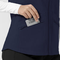 Layers Women's Everything Everywhere Scrub Vest Navy side detail 2