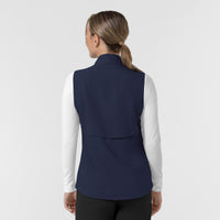 Layers Women's Everything Everywhere Scrub Vest Navy back view