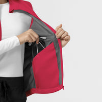 Layers Women's Everything Everywhere Scrub Vest Red front detail