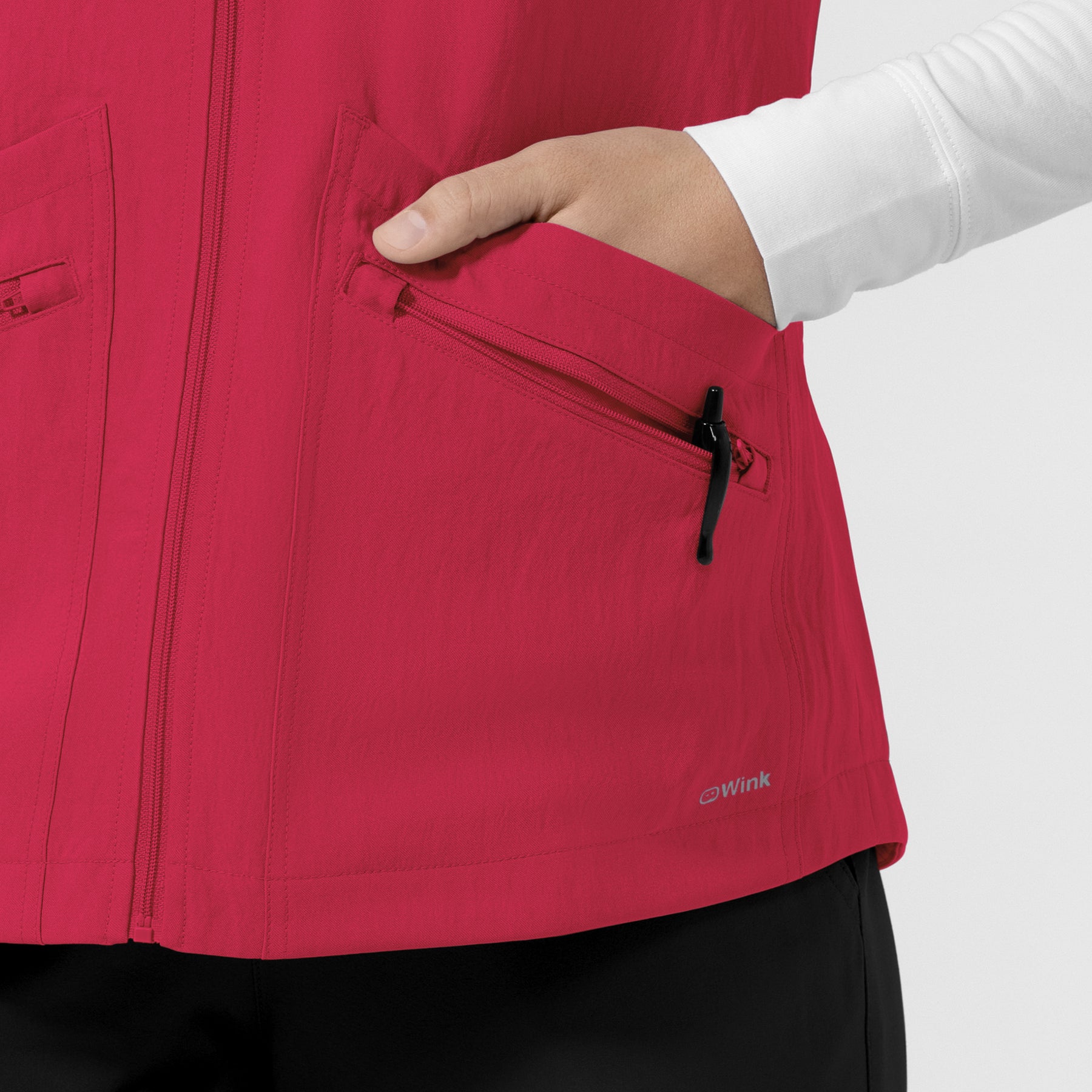 Layers Women's Everything Everywhere Scrub Vest Red back detail