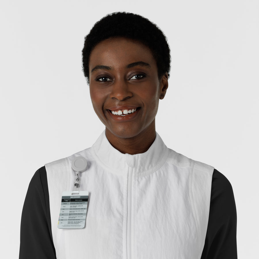 Women's Everything Everywhere Scrub Vest White badge loop
