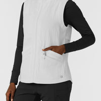Women's Everything Everywhere Scrub Vest White left pockets
