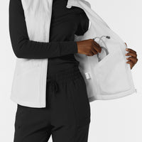Women's Everything Everywhere Scrub Vest White stethoscope pocket