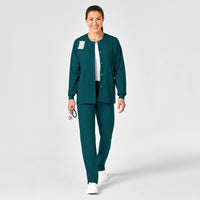 PRO Women's Snap Front Warm-Up Jacket Caribbean Blue side view