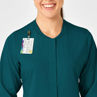 PRO Women's Snap Front Warm-Up Jacket Caribbean Blue side detail 1