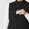 Knits and Layers Women's Quilted Scrub Vest Black hemline detail