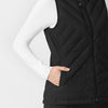 Women's Quilted Scrub Vest - Black