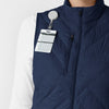 Knits and Layers Women's Quilted Scrub Vest Navy side detail 2