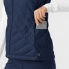 Knits and Layers Women's Quilted Scrub Vest Navy back detail