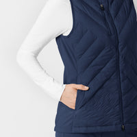 Women's Quilted Scrub Vest - Navy