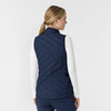 Knits and Layers Women's Quilted Scrub Vest Navy back view