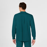 PRO Men's Snap Front Warm-Up Jacket Caribbean Blue back view