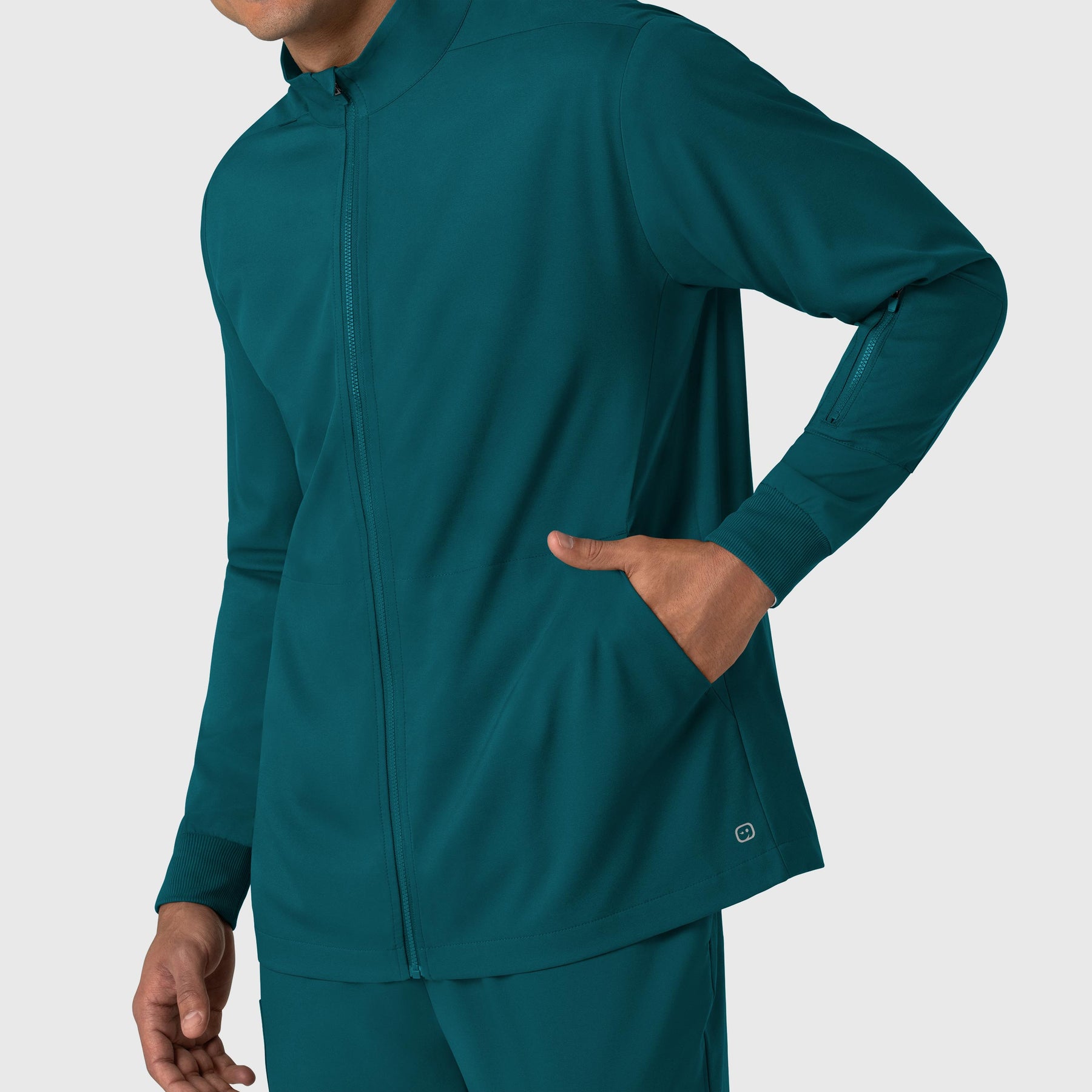 Boundless Men's Warm Up Jacket Caribbean front detail