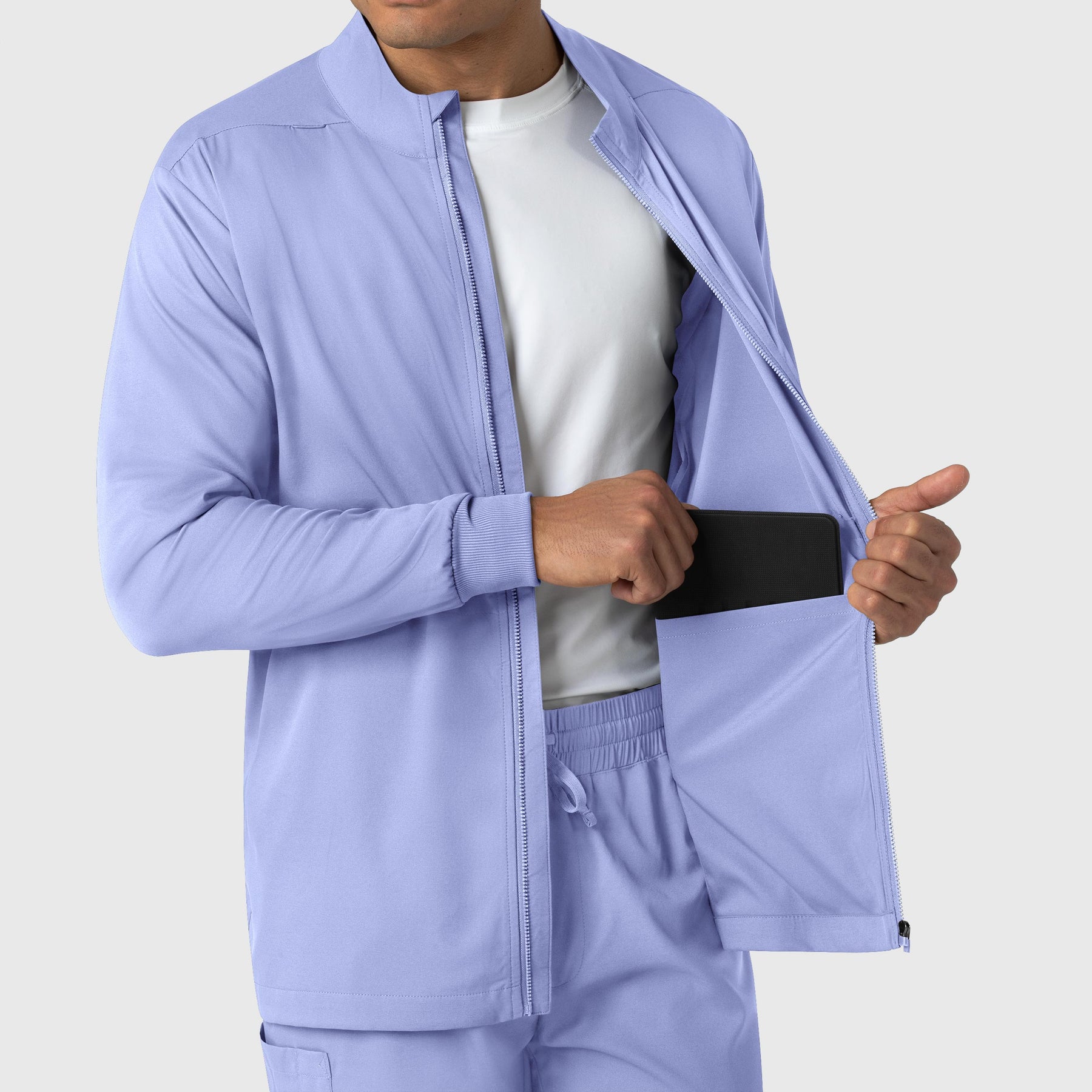 Boundless Men's Warm Up Jacket Ceil Blue side detail 2