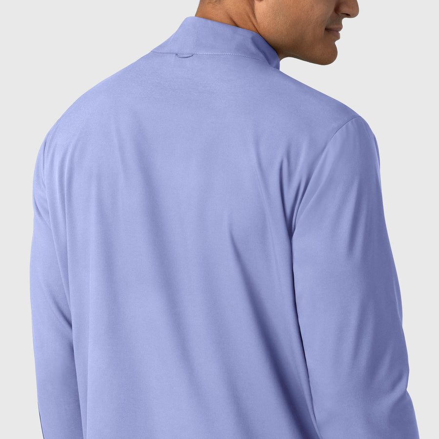 Boundless Men's Warm Up Jacket Ceil Blue hemline detail