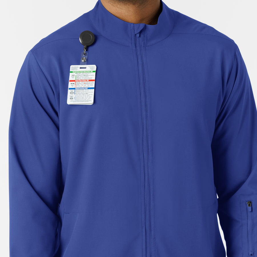 Boundless Men's Warm Up Scrub Jacket Galaxy Blue side detail 1