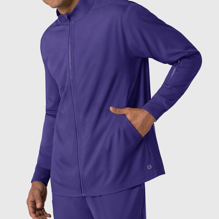 Boundless Men's Warm Up Jacket Grape front detail