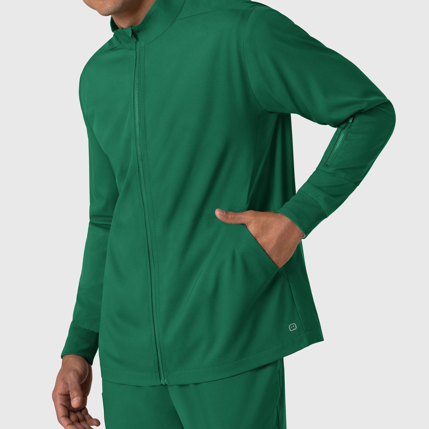 Boundless Men's Warm Up Jacket Hunter front detail