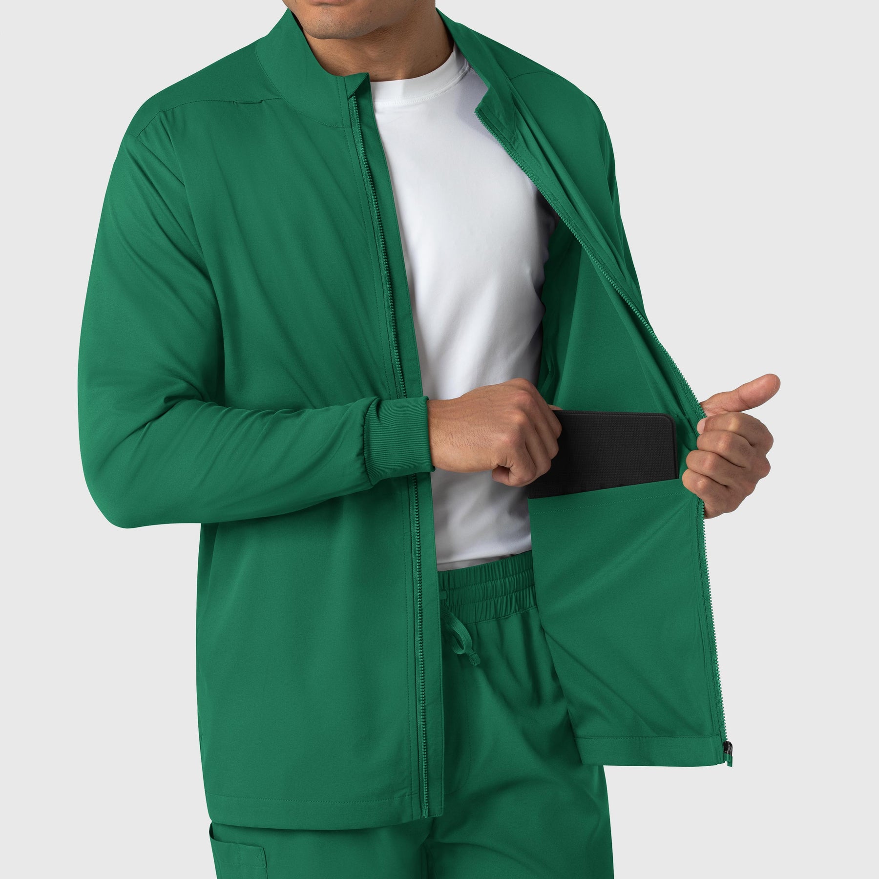 Boundless Men's Warm Up Jacket Hunter side detail 2
