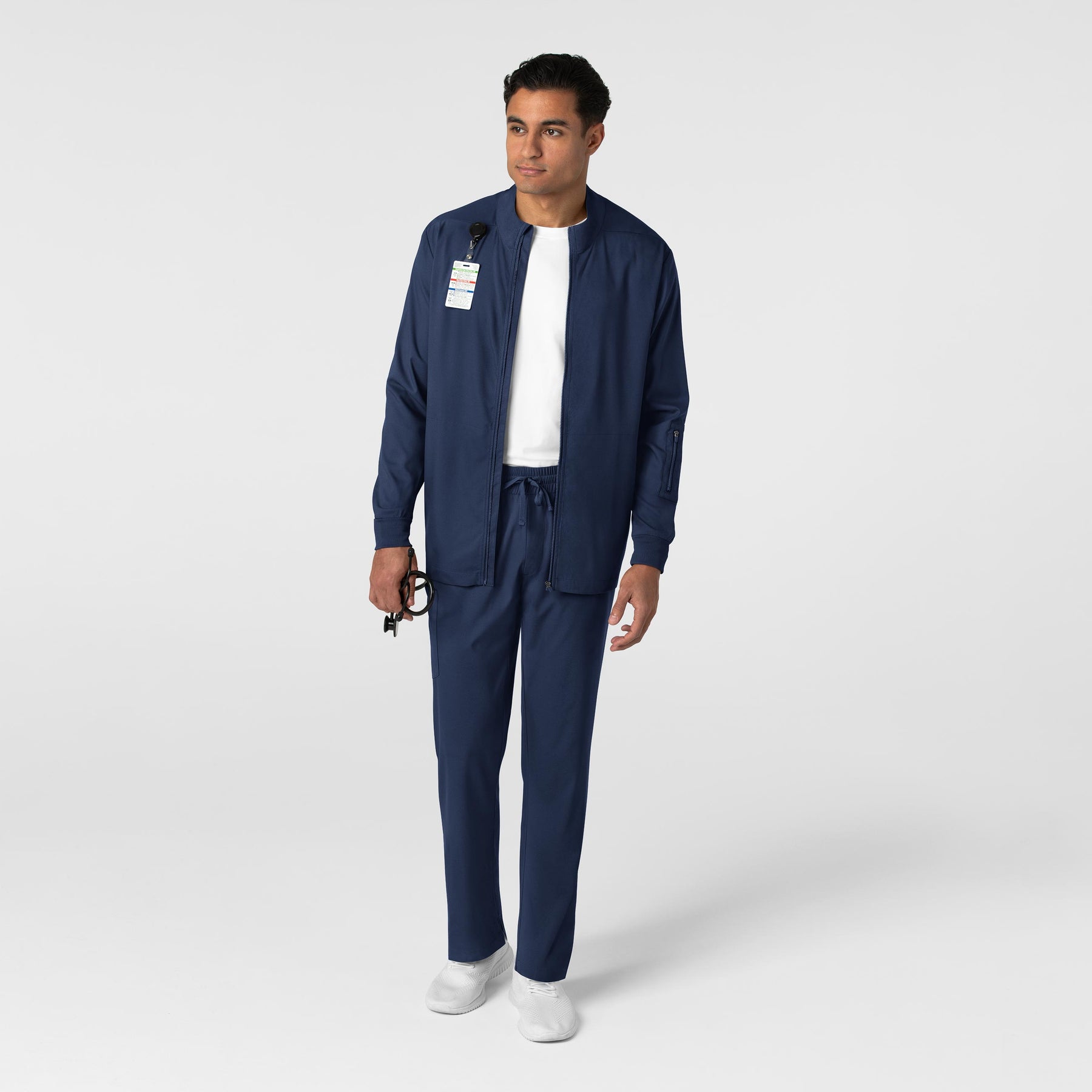 Boundless Men's Warm Up Jacket Navy full scrub set